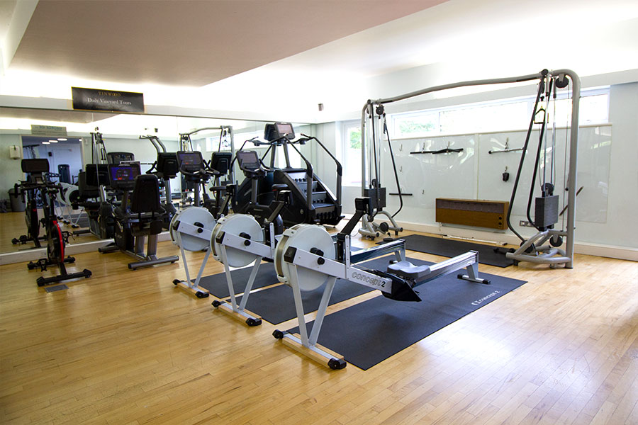 Our gym equipment including rowing and cycling machines.