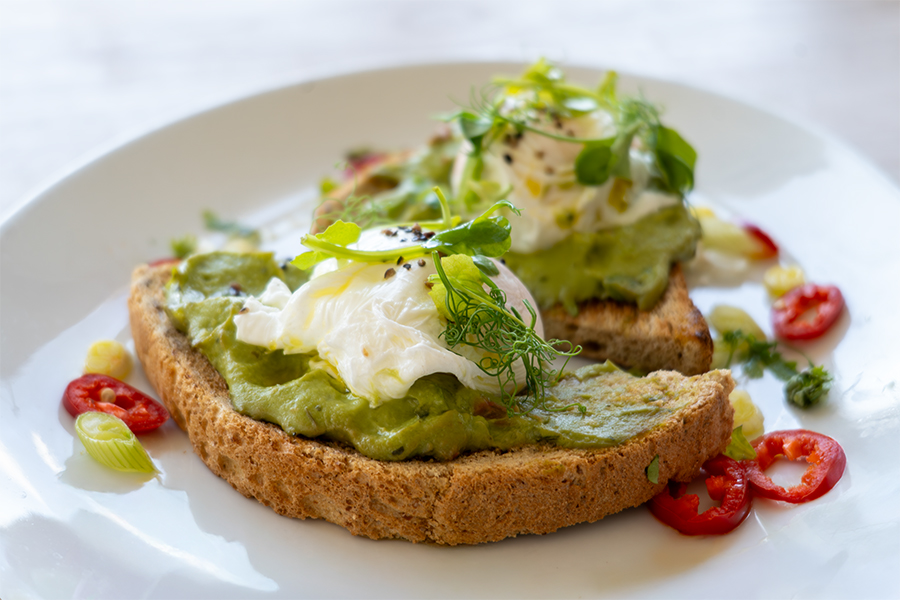 Food on a plate in our Bar and Café.